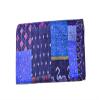 Bohemian Patchwork Kantha Quilt, Boho King Size Bedding Throw Blanket, Patola Silk Patch Work Kantha Quilt, Handmade Kantha Bedcover (Blue, 108"x 108" Inch) view 3