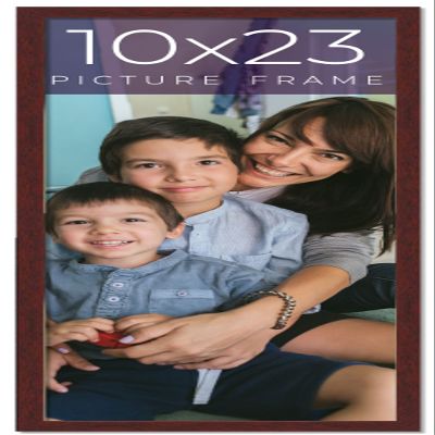 10x23 Frame Brown Solid Wood Picture Frame Width 0.75 Inches | Interior Frame Depth 0.5 Inches | Mogano Traditional Photo Frame Complete with UV Acrylic, Foam Board Backing & Hanging Hardware