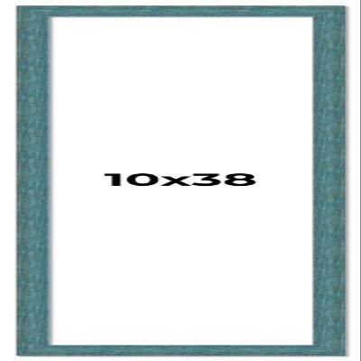10x38 Frame Blue Rustic Barnwood Solid Wood Picture Frame Width 1.25 Inches | Interior Depth 0.5 Inches | Gustav Blue Frame Complete with UV Acrylic, Foam Board Backing & Hanging Hardware