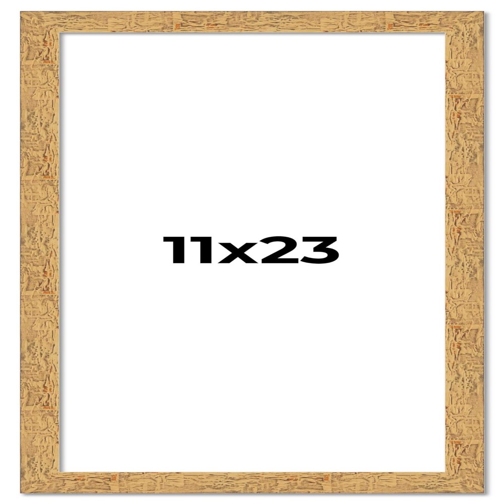 11x23 Frame Beige Shabby Chic Solid Wood Picture Frame | 1.25 Inch Moulding Width | Interior Frame Depth 0.5 Inches | Mastic Distressed Photo Frame Complete with UV Acrylic, Foam Board Backing &