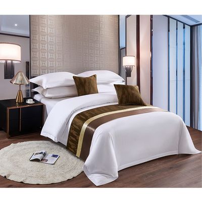 KOMAGOME Bed Runner Scarf Protector Slipcover Bed Decorative for Hotel Guesthouse Home Resorts (Brown,2 Pillowcases(50x50cm))