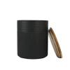 10 Strawberry Street Luca Matte Black Embossed Ceramic Kitchen Canister Set, Set of 3, Bamboo Lids view 2