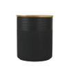 10 Strawberry Street Luca Matte Black Embossed Ceramic Kitchen Canister Set, Set of 3, Bamboo Lids view 3