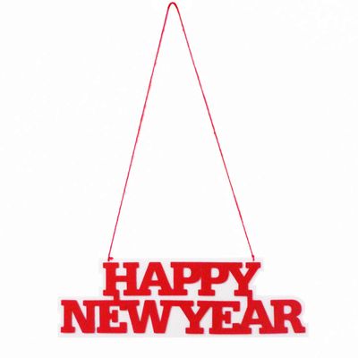 LIFKOME New Year Hay New Year Hanging Decorations Red Letter Pattern Memorable Home Decor for Occasions Random Color