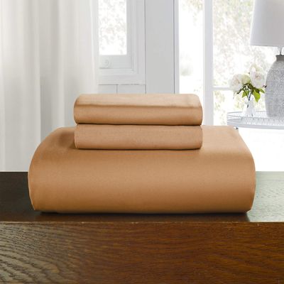 Luxury 3 Piece Oversized King Plus Duvet Cover Set Ultra Soft Egyptian Quality Hotel Collection Light Brown Comforter Cover Oversized King Plus 120 x 128 with Zipper Closure