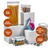 14 Pack Airtight Food Storage Container Set - BPA Free Clear Plastic Kitchen and Pantry Organization Canisters with Durable Lids for Cereal, Dry Food Flour & Sugar - Labels, Marker & Spoon Set view 3