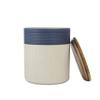 10 Strawberry Street Luca Ombre Embossed Ceramic Kitchen Canister Set, Set of 3, Matte Blue/White, Bamboo Lids view 2