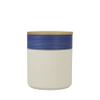 10 Strawberry Street Luca Ombre Embossed Ceramic Kitchen Canister Set, Set of 3, Matte Blue/White, Bamboo Lids view 4
