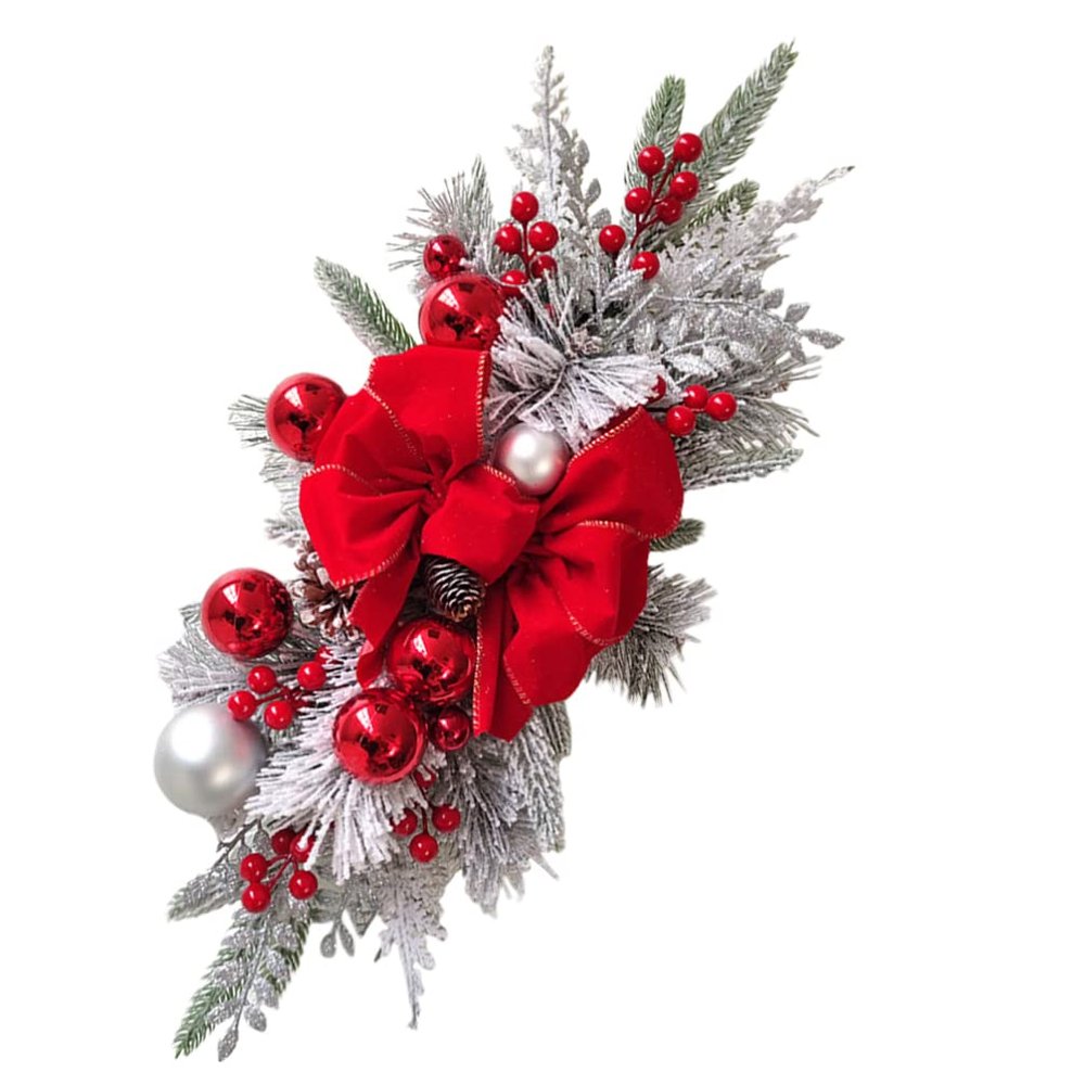 ABOOFAN Christmas Decoration Wreath Table Runner Centerpiece Decoration Stair Railing Christmas Garland Christmas Ornaments Balls Christmas Swag Trim Xmas Bow Swag Pendant Nordic Cloth