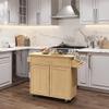 Kitchen Island with Spice Rack and Storage Cabinet - Rolling Cart with Drawers for Coffee Bar, Additional Counter Space, or Storage by Lavish Home (Oak) view 2