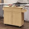 Kitchen Island with Spice Rack and Storage Cabinet - Rolling Cart with Drawers for Coffee Bar, Additional Counter Space, or Storage by Lavish Home (Oak) view 4