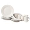 16 PC Rimmed Dinnerware Set for 4 Person | Mugs, Salad and Dinner Plates and Bowls Sets, Dishes with Highly Chip and Crack Resistant, Dishwasher and Microwave Safe, White. QI004500 view 1