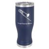 LaserGram 14oz Vacuum Insulated Pilsner Mug, Trombone, Personalized Engraving Included (Navy Blue) view 1