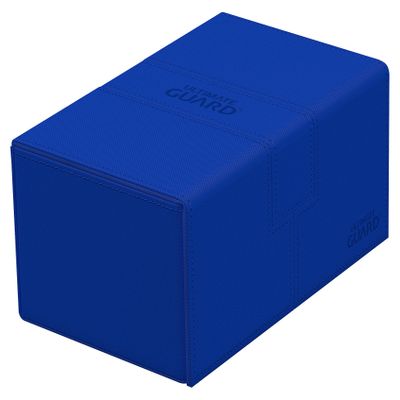 Ultimate Guard Twin Flip'n'Tray 160+, Deck Case for 160 Double-Sleeved TCG Cards + Dice Tray, Blue, Independent Magnetic Closure & Microfiber Inner Lining