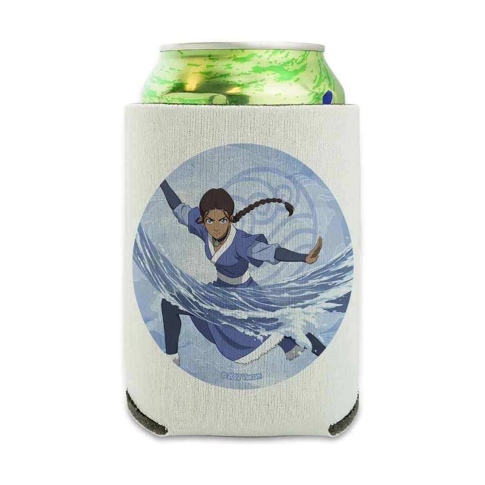 Avatar the Last Airbender Katara Can Cooler - Drink Sleeve Hugger Collapsible Insulator - Beverage Insulated Holder