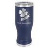 LaserGram 14oz Vacuum Insulated Pilsner Mug, Irish Clover, Personalized Engraving Included (Navy Blue) view 1