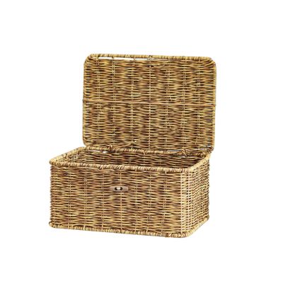 Alipis Rattan Document Box Lid Wicker Storage Lidded Boxes Desktop Storage Container Fine Workmanship Appearance