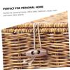 Alipis Rattan Document Box Lid Wicker Storage Lidded Boxes Desktop Storage Container Fine Workmanship Appearance view 3