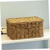 Alipis Rattan Document Box Lid Wicker Storage Lidded Boxes Desktop Storage Container Fine Workmanship Appearance view 4