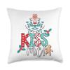 Christmas Mistletoe KISS ME Cute Holiday Kisses Love Xmas Throw Pillow view 1