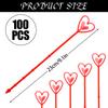 CCINEE 100Pcs Plastic Floral Pick Card Holders Red Heart Shaped Flower Place Card Holders Clips for Floral Arrangement Bouquet Wedding Valentine's Day Decoration, 9 Inches view 2