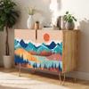 SIGNWIN Sideboard Buffet Cabinet, Kitchen Storage Cabinet with 2 Doors, Vibrant Granite Sunny Mountain, Cupboard Console Table for Dining Room - 35" L x 18" W x 29" H view 3