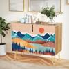 SIGNWIN Sideboard Buffet Cabinet, Kitchen Storage Cabinet with 2 Doors, Vibrant Granite Sunny Mountain, Cupboard Console Table for Dining Room - 35" L x 18" W x 29" H view 4
