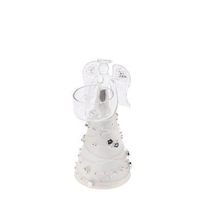 Boston International Glass Angel Tealight Holder Christmas Winter Holiday Decorations, Small, Garland Angel