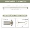 2 Pack Curtain Rods 72 to 144 Inches,1 Inch Curtain rods for Windows, Hanging Curtain Rod & Wall Mount with Brackets Heavy Duty Rod,End Cap Single Rod, Brushed Nickel view 4