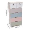 6 Drawer Plastic Drawers Dresser Storage Cabinet with 4 Large Drawers and Top 2 Small Cabinets Locker(with Keys),Closet Drawers Tall Dresser Organizer for Clothes Playroom Bedroom Furniture (Macaron) view 3