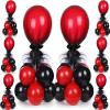 BBTO 8 Set Table Centerpieces Balloons Stand Kit, 80 Pcs Latex Balloons and Table Stand Holder with Base Tulle for Wedding Birthday Baby Shower Party(Black and Pomegranate Red) view 1
