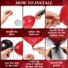 BBTO 8 Set Table Centerpieces Balloons Stand Kit, 80 Pcs Latex Balloons and Table Stand Holder with Base Tulle for Wedding Birthday Baby Shower Party(Black and Pomegranate Red) view 3