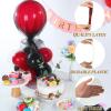 BBTO 8 Set Table Centerpieces Balloons Stand Kit, 80 Pcs Latex Balloons and Table Stand Holder with Base Tulle for Wedding Birthday Baby Shower Party(Black and Pomegranate Red) view 4