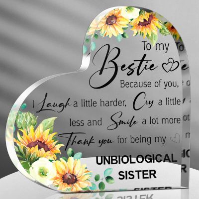 Spiareal Friends Gifts for Women Friendship Graduation Plaque Best Flower Sister Birthday Bestie Thank You Gift for Teacher Mom Female Acrylic Friendship(Charming Style)