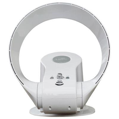 ZAVAYA 14 Leafless Wall Fan with Remote/Timer, Wall Mounted Bladeless Fan/Desk Fan, 7 Speed/26W, Ultra-Quiet Air Circulator (Color : White)