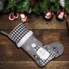 Amidaky Christmas Stockings Personalized Set of 6 Christmas Stockings Bulk 22 inch Santa Snowman Reindeer for Holiday Fireplace Decoration Black and Grey view 3