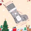 Amidaky Christmas Stockings Personalized Set of 6 Christmas Stockings Bulk 22 inch Santa Snowman Reindeer for Holiday Fireplace Decoration Black and Grey view 4