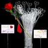 CCINEE 100pcs Plastic Floral Pick Card Holders Clear Heart Shaped Flower Place Card Holders Clips for Wedding Bouquet Birthday Party Supply, 9 Inches view 1