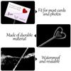 CCINEE 100pcs Plastic Floral Pick Card Holders Clear Heart Shaped Flower Place Card Holders Clips for Wedding Bouquet Birthday Party Supply, 9 Inches view 3