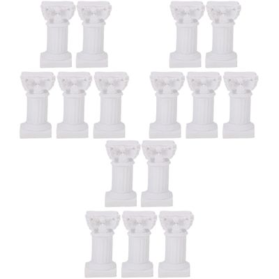 YARNOW 15pcs Roman Pillar Statues Decorative Bases for Weddings Elegant Resin Figurines for Home Office Garden and Event Decor Lightweight and Luxurious Roman Style