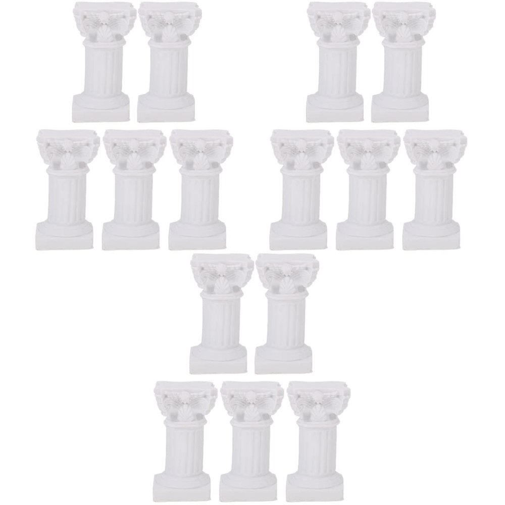 YARNOW 15pcs Roman Pillar Statues Decorative Bases for Weddings Elegant Resin Figurines for Home Office Garden and Event Decor Lightweight and Luxurious Roman Style