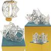 8-Pack Crown Cake Toppers - Silver Delicate Royal Princess Prince Theme Mini Tiara Cake Decor for Baby Shower Birthday Party view 3