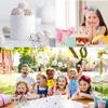 8-Pack Crown Cake Toppers - Silver Delicate Royal Princess Prince Theme Mini Tiara Cake Decor for Baby Shower Birthday Party view 4