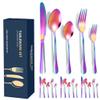XIAOYU 20 Piece Silverware Set, Stainless Steel Flatware Set Service for 4, Include Knife/Fork/Spoon, Reusable, Mirror Polished, Dishwasher Safe, Rainbow view 1