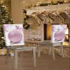 Savannan Christmas Dining Room Chair Back Covers, Merry Christmas Pink Ball Decoration Chair Covers Kitchen Chair Slipcovers Protective Covers for Holiday Party Festival Decoration, Set of 6 view 4