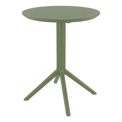 Compamia Sky 24 inch Round Folding Table in Olive Green Finish
