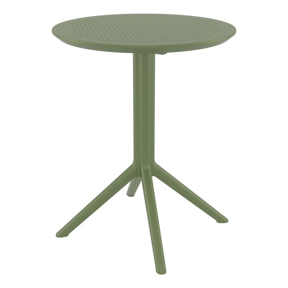 Compamia Sky 24 inch Round Folding Table in Olive Green Finish
