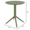 Compamia Sky 24 inch Round Folding Table in Olive Green Finish view 2