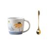 Coffee Mugs Creative Ceramic Mug Large Capacity Breakfast Cup Retro Milk Coffee Cup Hand-painted Flower With Handle Mug Set (Size : B) view 1