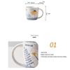 Coffee Mugs Creative Ceramic Mug Large Capacity Breakfast Cup Retro Milk Coffee Cup Hand-painted Flower With Handle Mug Set (Size : B) view 2